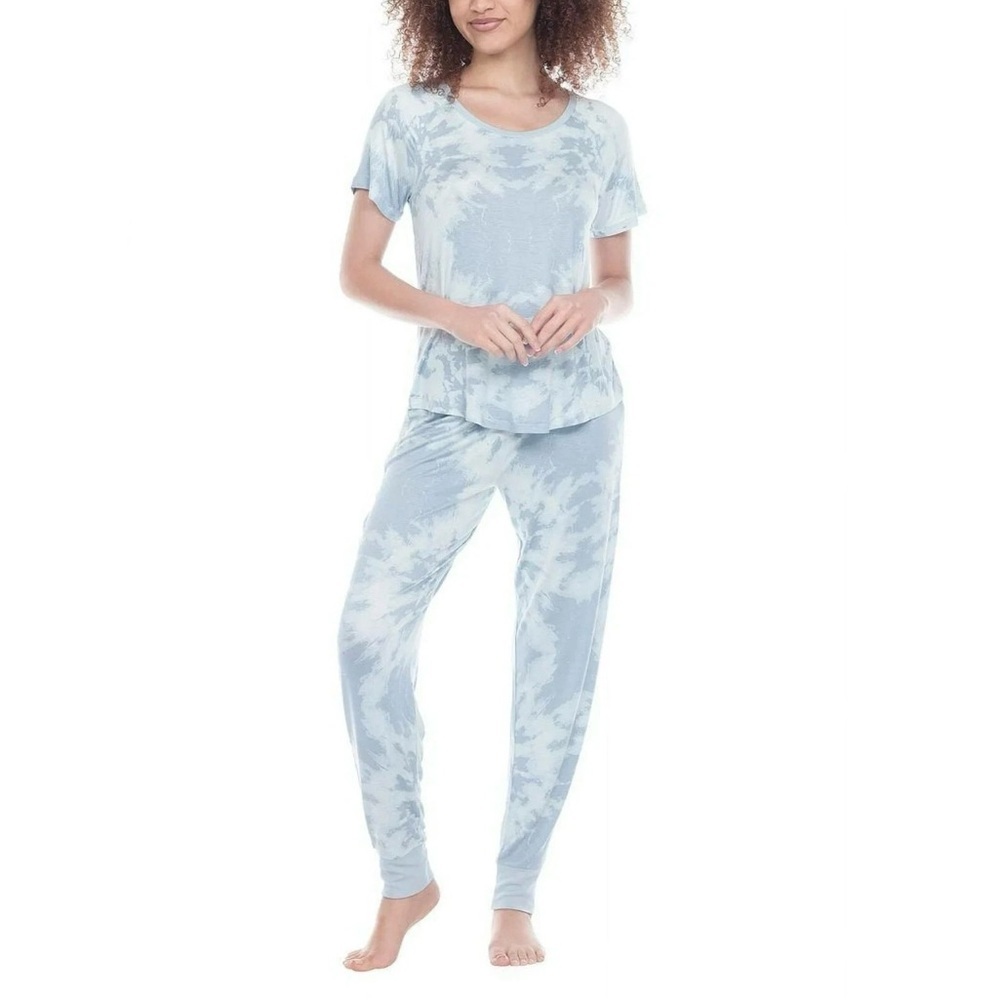 Honeydew Jersey Vitamin Sea Blue & White Tie-dye Medium Pajama Set